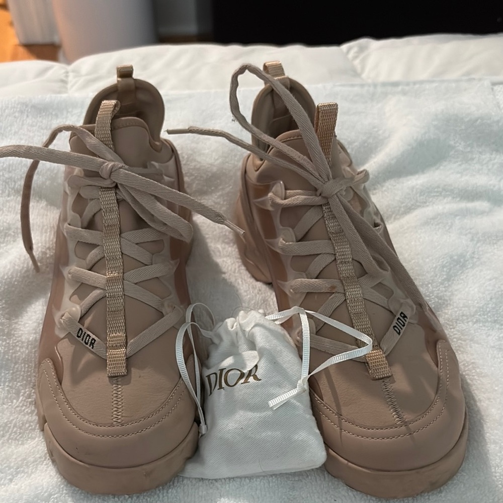 Dior Tan High-Top Sneakers with Chunky Design